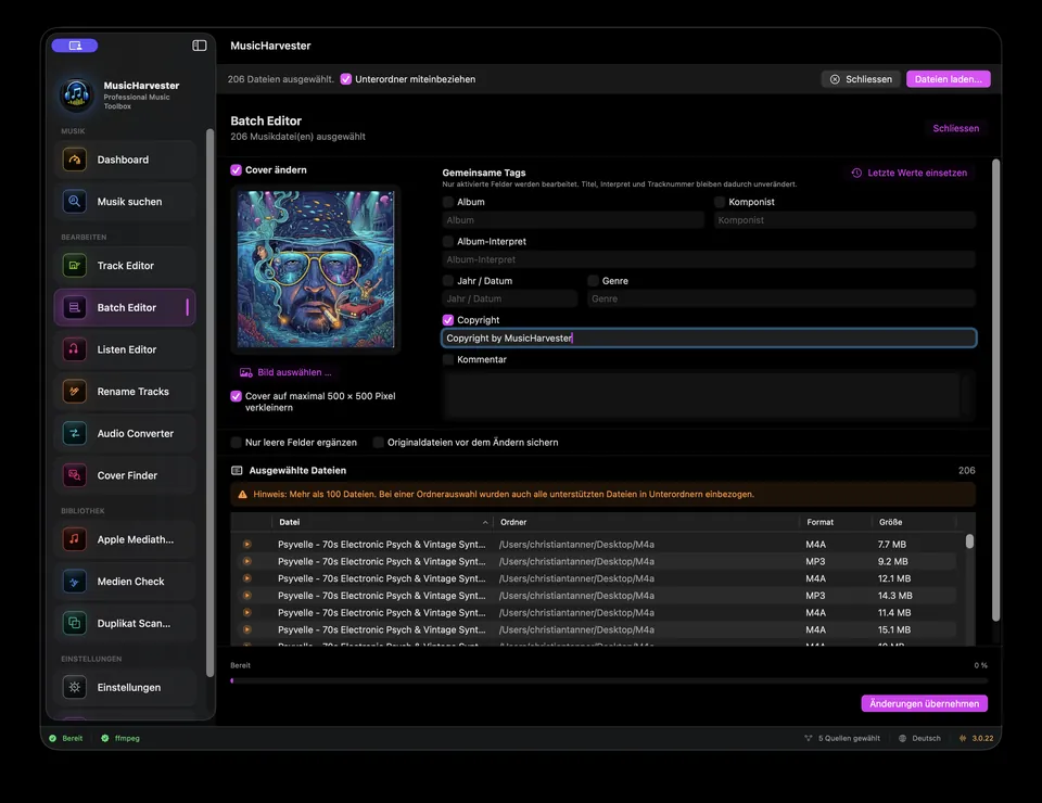 Batch Editor – MusicHarvester