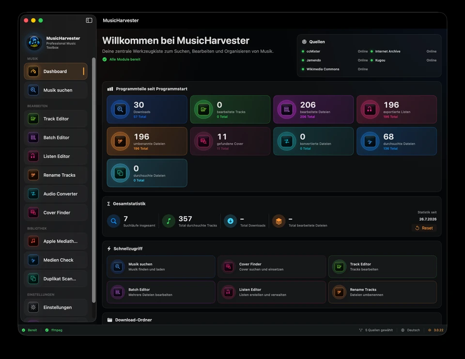 MusicHarvester Dashboard